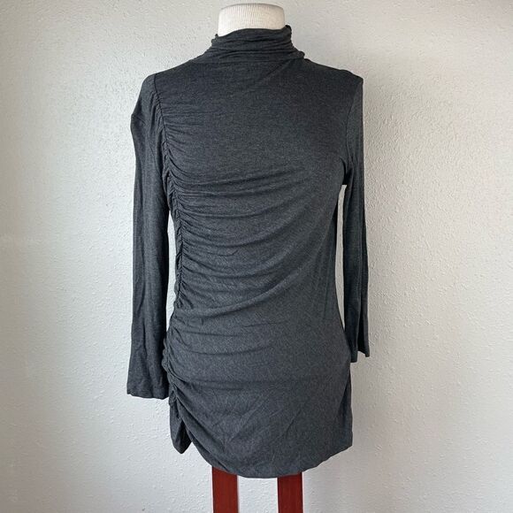 NWT Cable & Gauge Charcoal Gray Long Sleeve Mock Neck Top Size M - Picture 1 of 7
